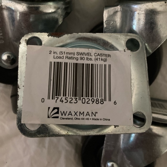 Waxman 2 in. (51 mm) swivel caster Wheels Set Of 4 - Picture 2 of 2